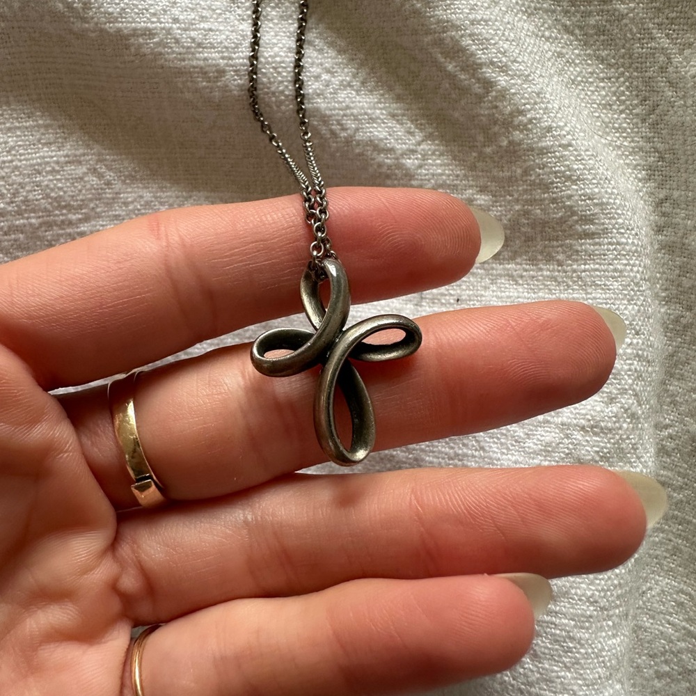 James Avery Eternal Ribbon Cross Necklace  shorter chain